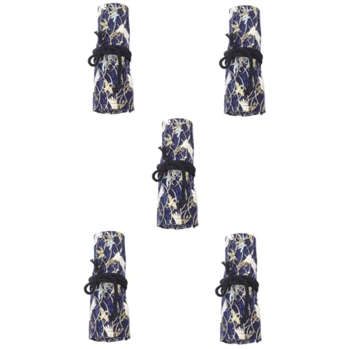 Housoutil 5 Stück Roll Up Stiftemäppchen Federmäppchen mit Fächern für Buntstifte und Tintenstifte im Chinesischen Stil Platzsparend und Langlebig von Housoutil