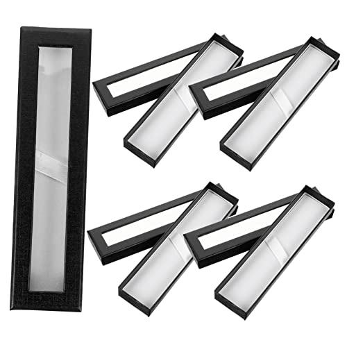 Housoutil 5 Stück Teiliges Stiftbox Papier Transparente Fensterbox für Stifte Multifunktionale Aufbewahrung für Bürobedarf und Schulmaterial von Housoutil