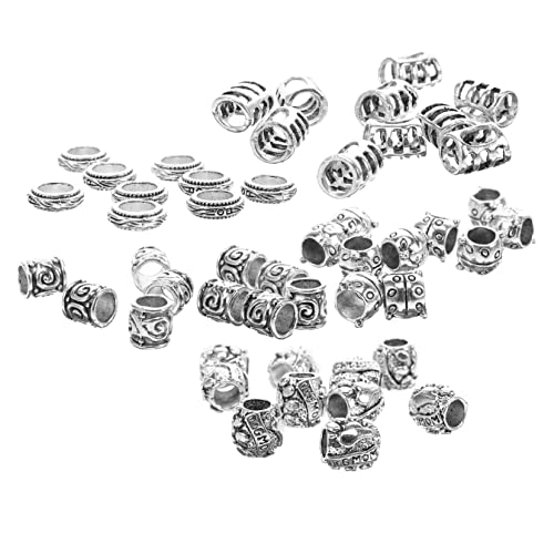 Housoutil 50stücke Dreadlockringe Haarschmuck Für Zöpfe Haarmanschetten Dreadclips Haar Perlen Zopfaccessoires Dreadlockaccessoires von Housoutil