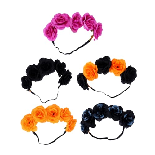 Housoutil 5St Halloween-Haarband kinder dekor florale Haaraccessoires Blumengirlande haarschmuck florales Haarband Blumen-Haarband für Halloween einstellbar schmücken Haarring Stirnband von Housoutil