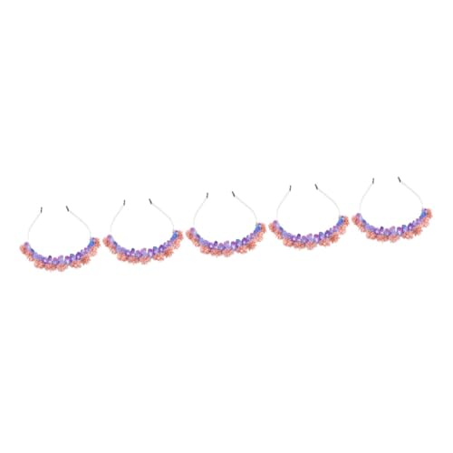 Housoutil 5St Kristall-Regenbogen-Krone Stirnbänder für kleine Mädchen Haarschmuck aus Strass Tiara Hochzeit Braut Kristallkrone Blumenkristallkrone natürlich Kopfbedeckung Stirnband Samt von Housoutil