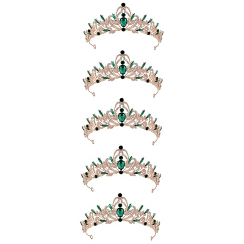 Housoutil 5St Krone Haarschmuck Hawaii-Kleider für Mädchen grünes Dekor Stirnband Hochzeitsdekoration exquisite Kopfbedeckung kopfschmuck schmuck Strasssteine Requisiten von Housoutil