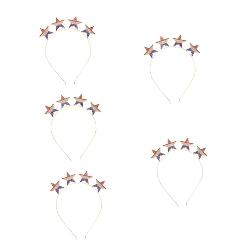 Housoutil 5St Unabhängigkeitstag Stirnband karneval kopf dekor US flag party favors fasching haarreif faschingshaareif Haarschmuck weihnachtsdeko zarte Kopfbedeckung Haarband-Requisite Krone von Housoutil