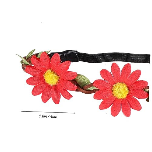 Housoutil 5St Stirnband Gänseblümchen-Stirnbänder Ornament-Stirnband Blumenstirnband Blumenstirnbänder für Frauen haarschmuck Mädchen Kopfbedeckung Hawaii Sonnenblume Fräulein Kranz von Housoutil