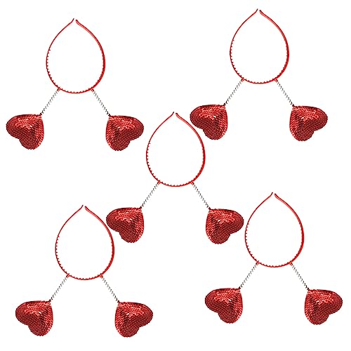 Housoutil 5st Valentinstag Herz Kopf Boppers Valentinstag Kopfbedeckung Tiara Valentinstag Haarbügel Herz Haarband Herzhaarverschlüsse Für Mädchen Außerirdischer Fräulein Liebe von Housoutil