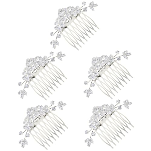 Housoutil 5St Kamm florale Haaraccessoires Hochzeitskopfschmuck für die Braut Tiara Haarkämme für die Hochzeit Brauthaarkamm Strasssteine Haarschmuck schmücken Kopfbedeckung Haarteil von Housoutil