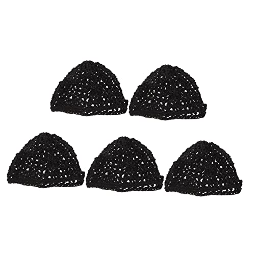 5St Mesh häkeln Haarnetz gehäkeltes Haarnetz zum Schlafen Stirnband aus Baumwolle Satinhaube Netzgestricktes Haarnetz Haarnetze für schlafende Frauen kurzes Haar Schal Haarset Hut von Housoutil