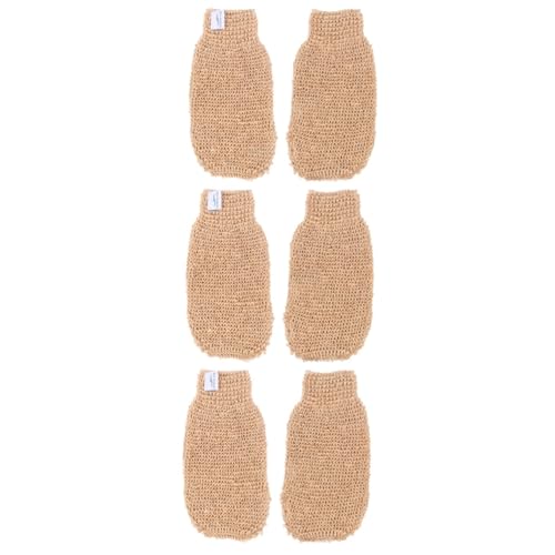 Housoutil 6 Stk Handschuhe schrubben Badeschwämme zum Duschen Badehandschuh Peeling handtuch abgestorbene Haut entfernen Badehandschuh Schrubber ein Bad nehmen Schlamm reiben Ramie-Jute von Housoutil