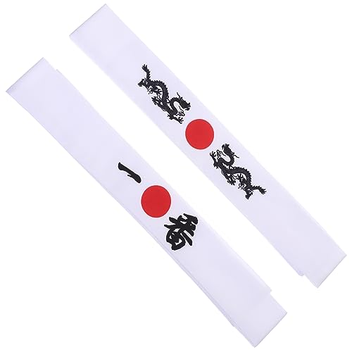 6 Stk Japanisches Haarband Ninja-stirnband Herren Kostüme Hachimaki-stirnband Weiß Japanisches Stirnband Karate-stirnbänder Für Männer Haarschmuck Mann Japanischer Stil Polyester von Housoutil