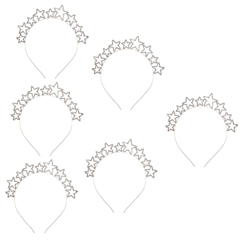 Housoutil 6 Stk Sterne Stirnband Sternenstirnband Für Mädchen Stirnbänder Für Damenhaar Weihnachtsgeschenke Kopfbedeckungen Für Damen Braut Kopfschmuck Metall Fräulein Ausgabekarte Legierung von Housoutil