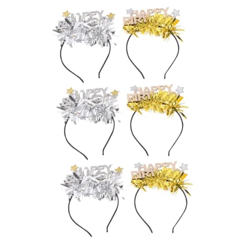 Housoutil 6 Stk Haarschmuck für Geburtstagsfeiern Mädchen Stirnband Haarbänder Tiara modisches Haarband alles zum geburtstag haarband Symphonie Kopfbedeckung Kopftaste Männer und Frauen von Housoutil