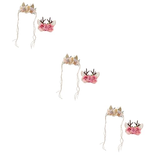 Housoutil 6 Stück Baby Blumen Haarband Haarbänder Festliche Stirnbänder Modischer Haarschmuck Neujahrsparty Stirnbänder Haarzubehör Kunststoff Kinder Partyzubehör Weihnachten von Housoutil