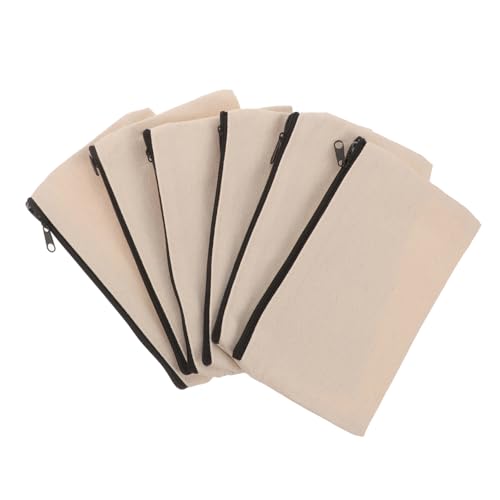 Housoutil 6stücke Wiederverwendbare Canvas Stiftehalter Mit Reißverschluss Kompakte Tasche Für Buntstifte Kosmetik Und Zubehör Erhältlich von Housoutil