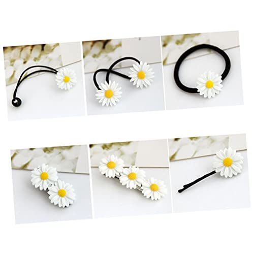 6-teiliges Set Gänseblümchen-blumen-haar-accessoires Florale Haaraccessoires Haarklammern Für Frauen Haargummi Haarspangen Für Mädchen Haarschmuck Wenig Frisch Kopfbedeckung von Housoutil