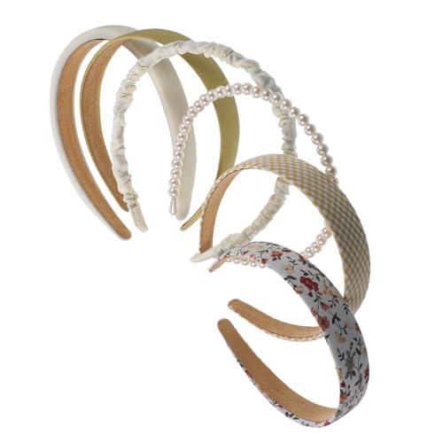 Housoutil 6St Blumen-Stirnband-Kombinationsset in einfarbiger Farbe Stirnbänder für Damen dekorative Stirnbänder Haarband Tiara Haarbänder für Mädchen Haarschmuck für Damen von Housoutil