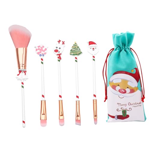 Housoutil 6St großer Foundation-Pinsel Weihnachts-Kosmetikpinsel Geschenke Weihnachtssto Mini-Bürste Weihnachtsgeschenk Fee einstellen Beauty-Tools Make-up Pinsel Fräulein Lidschatten Pinsel von Housoutil