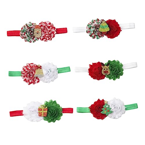 Housoutil 6st Weihnachtsstirnband Weihnachtskopfschmuck Für Babys Baby Turban Stirnbänder Haarband Mit Weihnachtsschleifen Haarschmuck Weihnachten Stoff Kopftuch Kleinkind von Housoutil