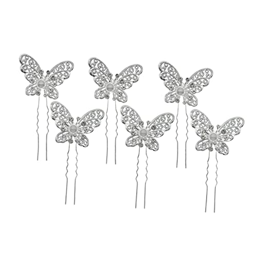Housoutil 6stücke Strass Perle Schmetterling Haarspangen Braut Hochzeit Haar Accessoires Für Mädchen Frisuren Zubehör von Housoutil