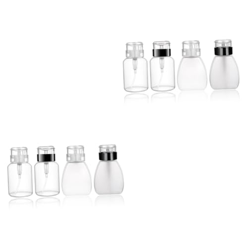Housoutil 8 Stk Nagelpresse Flasche Aufbewahrung von Make-up-Behältern klarer Behälter Nagelgellack Pumpflaschen flüssige Flaschen Maniküre Entferner Füllpumpe Waschmittel Plastikflasche von Housoutil