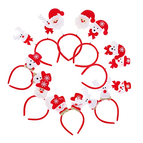 Housoutil 8St Weihnachtsstirnband Stirnbänder für Kinder Weihnachts-LED-Stirnband weihnachtsfeier hut Weihnachtshaarband Schneemann-Haarband Weihnachten Kopfbedeckung Stoff von Housoutil