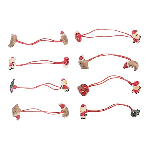 Housoutil 8St Weihnachtshaarseil Haargummis für Kinder elastische Pferdeschwanzhalter für Mädchen haarschmuck Haarband Haarring Koreanische Version Stirnband Sehnenseil Baby von Housoutil