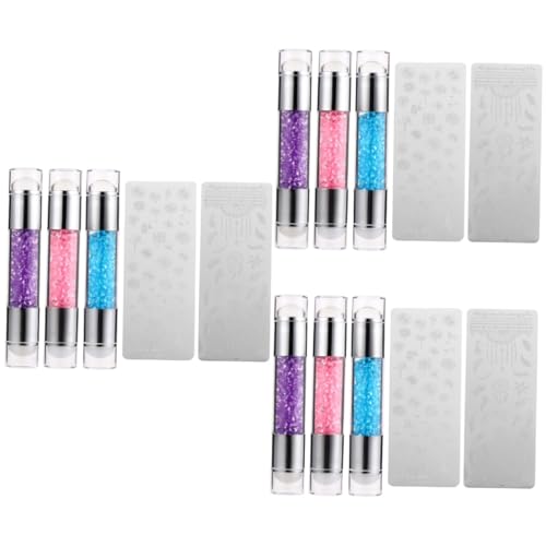 Housoutil 9 Sätze Doppelköpfiger Silikonstempel Maniküre-stempel Nagelkunstaufkleber Nagelkunst Stempeln Zubehör Für Nageldekor Nailart Stamper Nagelprägestempel Nagelaufkleber Acryl von Housoutil