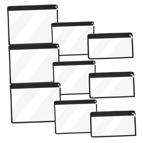 Housoutil 9stücke Klare Stifttasche Mit Reißverschluss Mehrzweck-stiftetui Transparente Stiftbehälter Für Stifte Bleistifte Lineale Und Andere Schreibwarentaschen Kratzfeste Stifttaschen von Housoutil