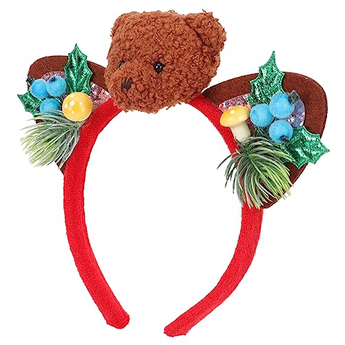 Housoutil Bären Stirnband schönes Weihnachtshaarband Kinderhaaraccessoires für Mädchen Haarschmuck Tiara Weihnachts-Haarreifen Partykopf-Accessoire niedlich Kopfbedeckung schmücken Fräulein von Housoutil