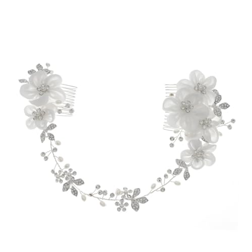 Housoutil Blumenkamm Aus Chiffon Europäische Und Amerikanische Haarkämme Haarschmuck Mit Blumen Zubehör Hochzeit Haarkamm Tiara Europäisch Und Amerikanisch Stirnband Braut von Housoutil