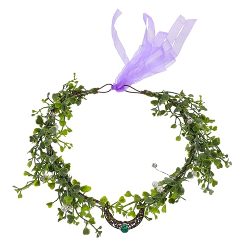 Housoutil Ein Kranz zwischen den Augenbrauen Feenkopfschmuck Waldfeenkronen Tiara Haargummis mädchen stirnbänder braut kopfschmuck Weihnachten Stirnband Zweig Haarteil Damen von Housoutil