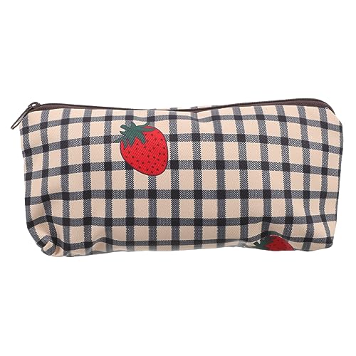 Housoutil Erdbeer Federmäppchen Große Kapazität Reisverschluss Stifthalter Multifunktionale Stiftetui für Schule und Büro von Housoutil