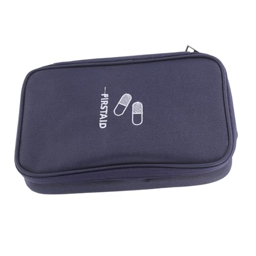 Housoutil Erste-Hilfe-Kasten Mini-Erste-Hilfe-Tasche Erste-Hilfe-Tasche leer medizinische Reisetasche gesundheitsquickies Medical kit tragbarer Organizer Reise-Pflegetasche Oxford-Stoff Navy von Housoutil