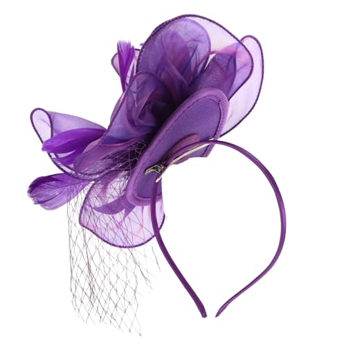 Housoutil Fascinator-Hut Blumen-Mesh-Stirnband Party-Fascinator-Hut Hochzeits-Cocktail-Bankett-Kopfschmuck von Housoutil