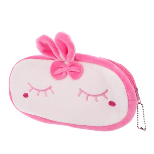 Housoutil Federmäppchen Schreibwarenbeutel Plüschtier-Bleistiftbeutel Plüschtier-Briefpapierbeutel Cartoon-Federmäppchen Plüschstiftkoffer kleine Bleistifttasche süße Bleistiftkoffer Rosa von Housoutil