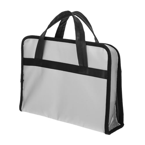 Housoutil Feuerfeste Leichte Aktenmappe aus Fiberglas mit Schloss Multifunktionale Aufbewahrung für Geschäftsreisende Langlebige Dokumententasche für Büro und Meeting Tragbare Hand von Housoutil