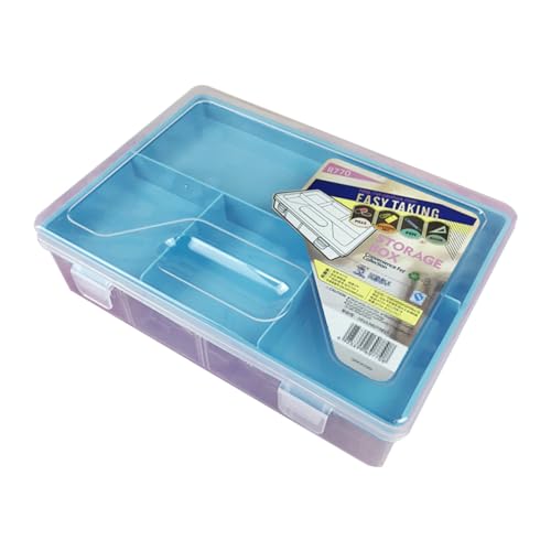 Housoutil Große Doppelschichtige Stiftebox mit Hoher Kapazität Multifunktionale Organizer aufbewahrungsbox für Schreibwaren und Kunstwerkzeuge Transparenter Blauer Stiftehalter mit von Housoutil