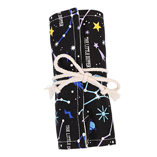 Housoutil Großer Stifte Organizer für Buntstifte Praktische Rollbare Federtasche Canvas mit Fächern für Künstler Zeichnen für Unterwegs und Zuhause von Housoutil