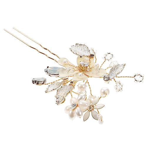 Housoutil Haarnadel Haarspangen aus Kristall Haarspangen für Damen haarschmuck Haar Klammern goldene Haaraccessoires Haarklammer Hochzeitsstirnbänder für Frauen Perle Stift von Housoutil