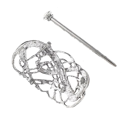 Haarspangen aus Metall für Damen Accessoires Schmuck für Herren Haarklammer Haarnadel Haarspangen aus Legierung Wikinger Haarspange Jahrgang Pferdeschwanz Irland silbernes Haar von Housoutil