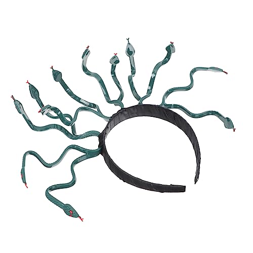 Housoutil Halloween-Stirnband Medusa-Kopfschmuck-Kostüm Schlangen Stirnbänder Haargummi Tiara Cosplay-Zubehör Halloween-Requisite Serpentin bilden Ägypten Kopfbedeckung Damen Kleidung Vinyl von Housoutil