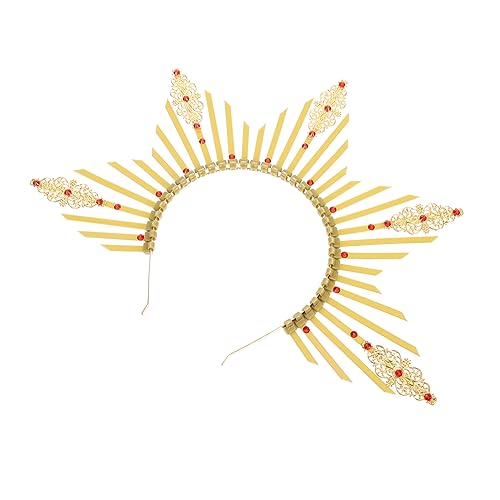 Housoutil Halo-stirnband Unserer Lieben Frau Frauenkopf Headband Halo Stachelige Stirnbänder Goldenes Stirnband Braut-tiara Cosplay-kostüme Haarkrone Mädchen Kunststoff Metall von Housoutil