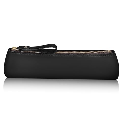 Housoutil Handgefertigte Schreibwarentasche Aus Rindsleder Stich Kleine Bleistifttasche Schmucklos Beutel Mäppchen Reisen Schlüssel Schule Veranstalter Schlank Etui von Housoutil
