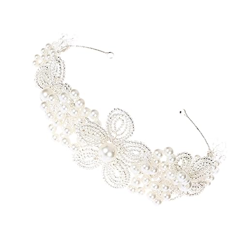 Housoutil Hochzeitshaar Schmuck Kristallperlen Stirnband Kristallperlen Material Strasssteine Hochzeit Braut Weiß Wedding Hair Accessories von Housoutil