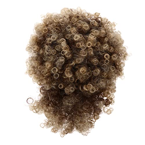 Housoutil Hohe flauschige Locken Frau Perücke braune perücke mit lockige Echthaarperücke Afro-Perücken Afro Perücken Cosplay kurze Perücken für Cosplay kleine Rolle Brötchen Damen von Housoutil