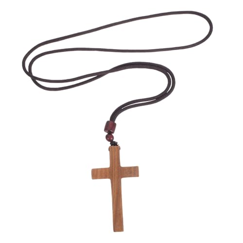 Housoutil Holzkreuz-halskette Mit Religiösem Anhänger Für Auto Spiegel Gebetskette Aus Holz Für Männer Und Frauen Spirituelle Kreuzkette Als Geschenkidee von Housoutil