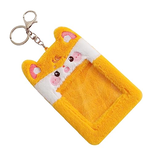 Housoutil Kartenabdeckung Inhaber Name Schutz Ärmel Beschützer Halter Fall Schlüsselanhänger Kartenetui Mit Cartoon-tiermotiv Postkartenhülle Cartoon-Karten-Abdeckung Yellow Plüsch von Housoutil