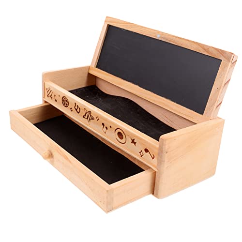 Housoutil Holzetui Für Stifte Doppellagige Bleistiftbox Aus Holz Aufbewahrungsbehälter Für Schreibwaren Stifteetui Für Schüler Und Junge Mädchen Großes Fassungsvermögen Für Stifte von Housoutil