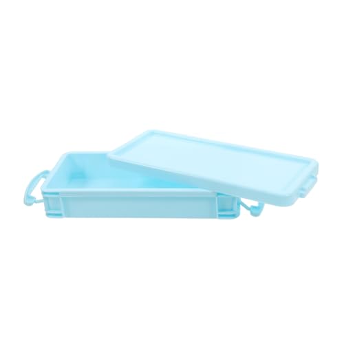 Housoutil Kasten Schreibwaren-Box Hartes Federmäppchen Stifteboxen Masse Bleistiftbehälter Bleistiftorganisator Fall Federmäppchen für Mädchen Buntstiftbehälter Bleistift-Boxen Plastik Blau von Housoutil