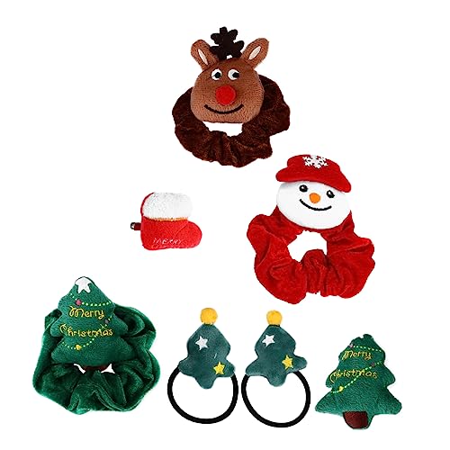 Housoutil Kinder Haarspange Kopf Seil Weihnachtshaarnadel Weihnachtsstirnbänder Weihnachtsgummis Weihnachtselement-haargummi Baumwollhaar Haarring Polyester Kleines Mädchen von Housoutil