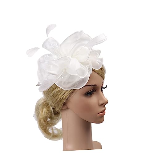 Housoutil Fascinator Haarschmuck Kopfschmuck Fascinators für Damen Stirnband für Hochzeit Fascinators für -Teeparty Teehüte für Europäische Mode Hut einstellen Schal Fräulein Kopfbedeckung von Housoutil